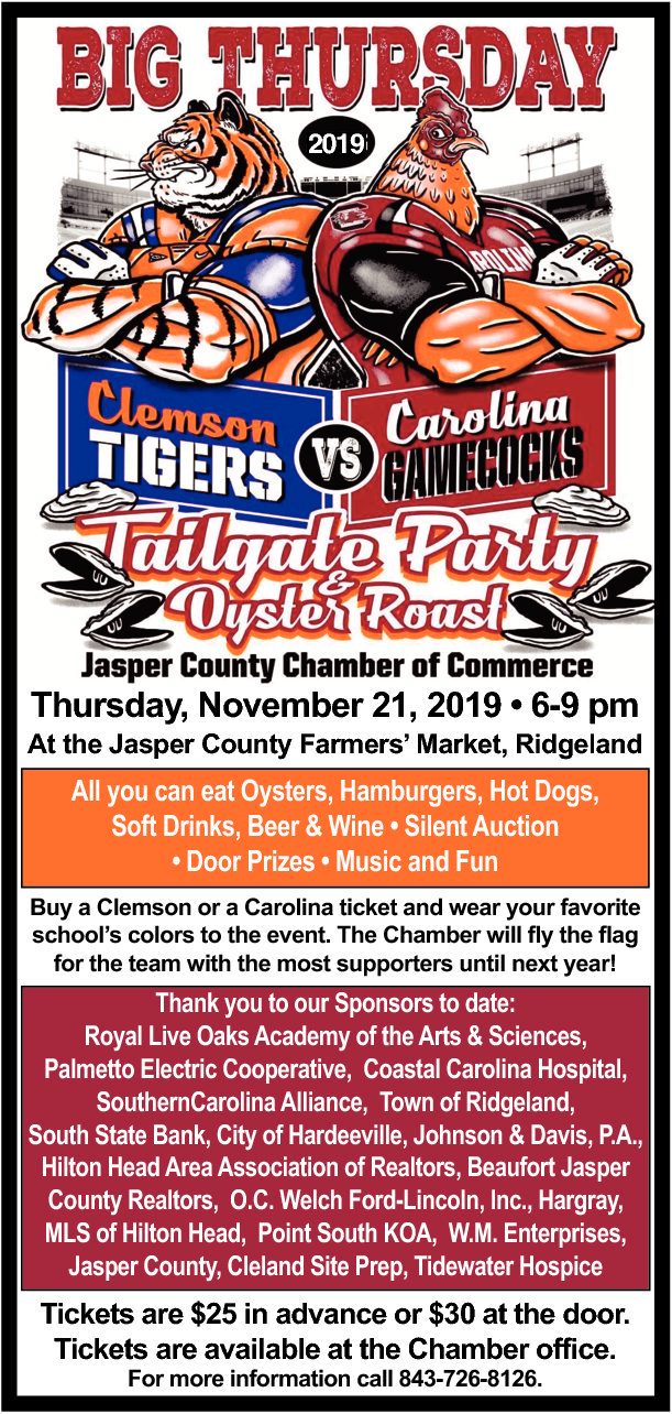 Big Thursday Jasper Chamber Oyster Roast Jasper County Chamber